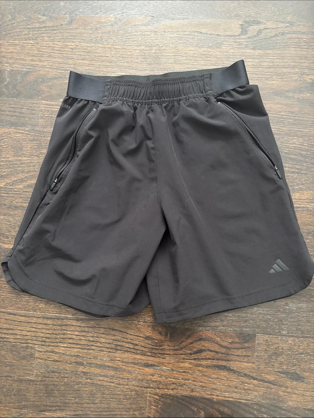 adidas Men’s Black Athletic Zip-Pocket Shorts